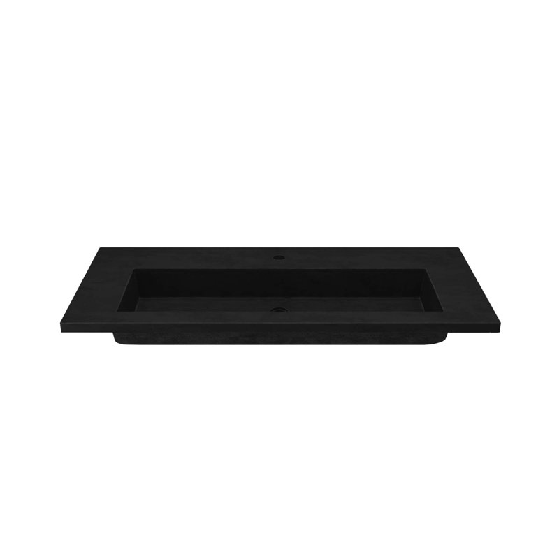 48" Capistrano Vanity Top With Integral Sink, Charcoal, Single