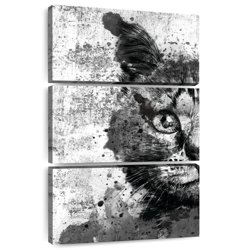 Brampt Cat Face Black And White, 65" H x 42" W