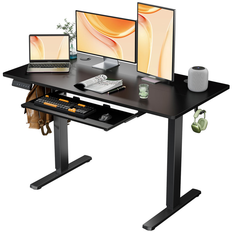 Bureau debout à hauteur ajustable Marche, H 46 po x l 47 po x P 23 po, Noir