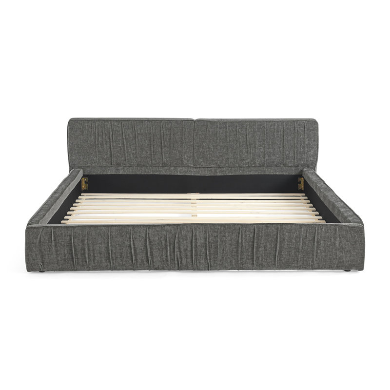 Base de lit tapissier grand format, Gris foncé