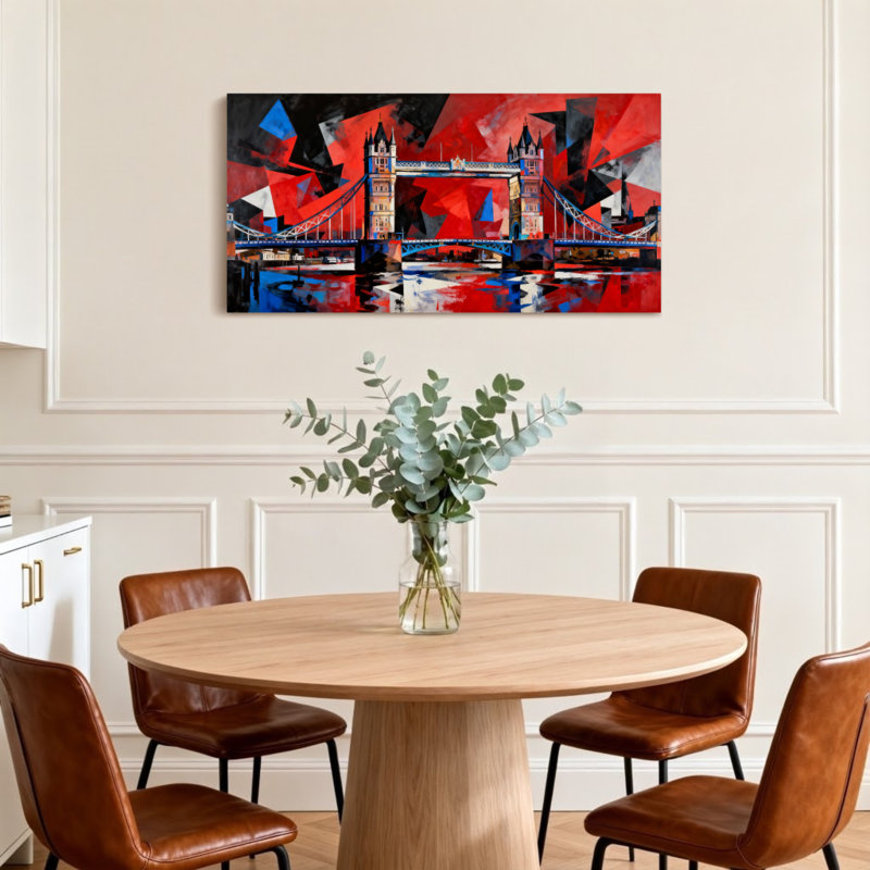 «Scenic & Cityscapes Abstract Tower Bridge London», reproduction d'art, H 16 po x l 32 po