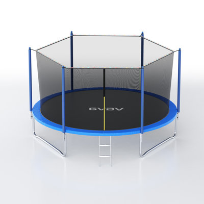 Gvdv 10 Ft Round Backyard / Outdoor Trampoline Set With Safety Enclosure System