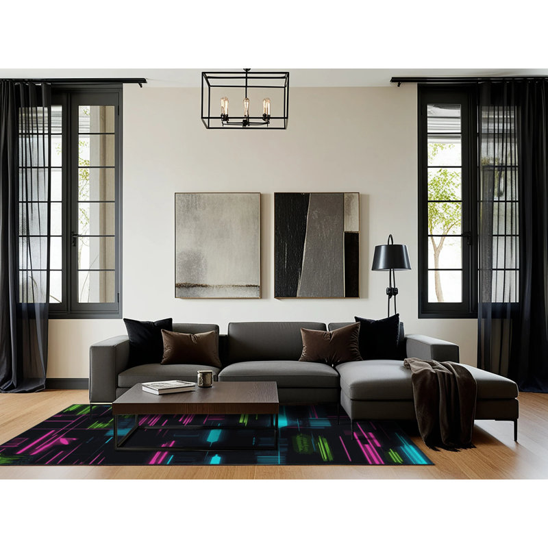 Laser Burst Rug, Rectangle 3' x 5'