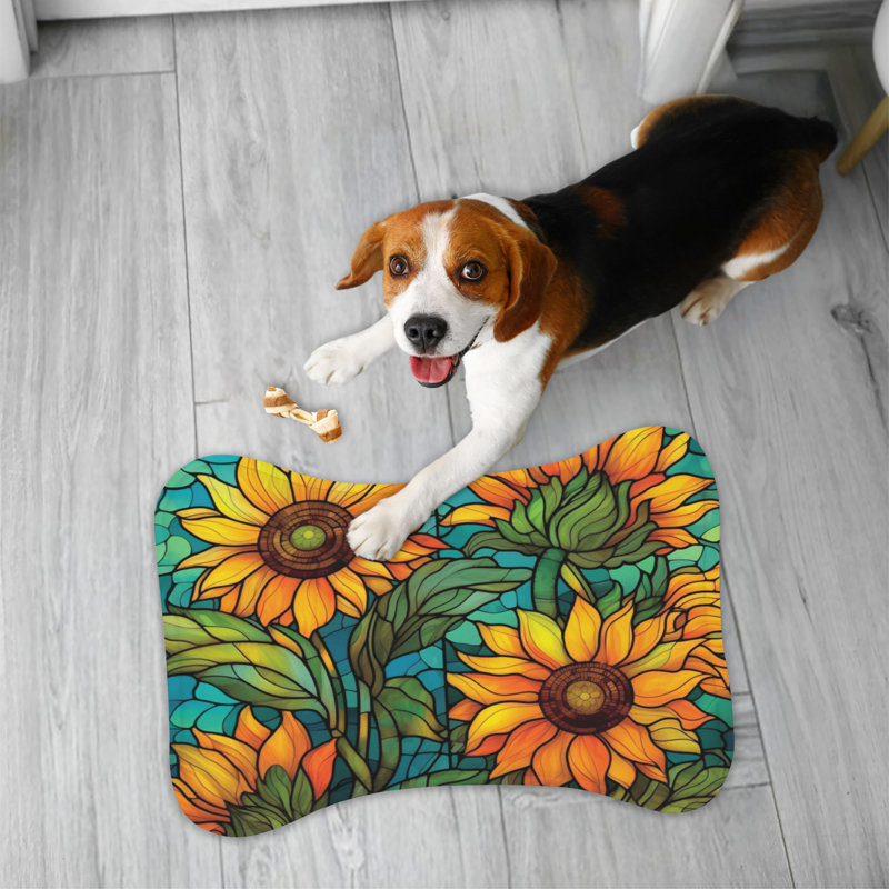 Tapis de verre en forme de tournesol - 1 pièce, 14"