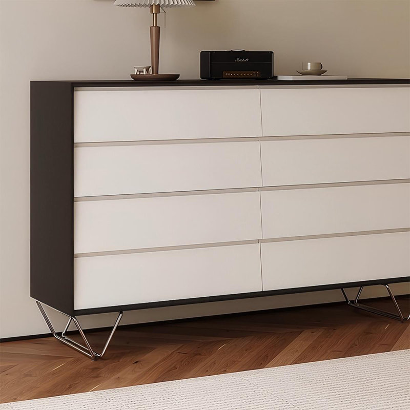 Armoire d'appoint moderne en bois manufacturé noir