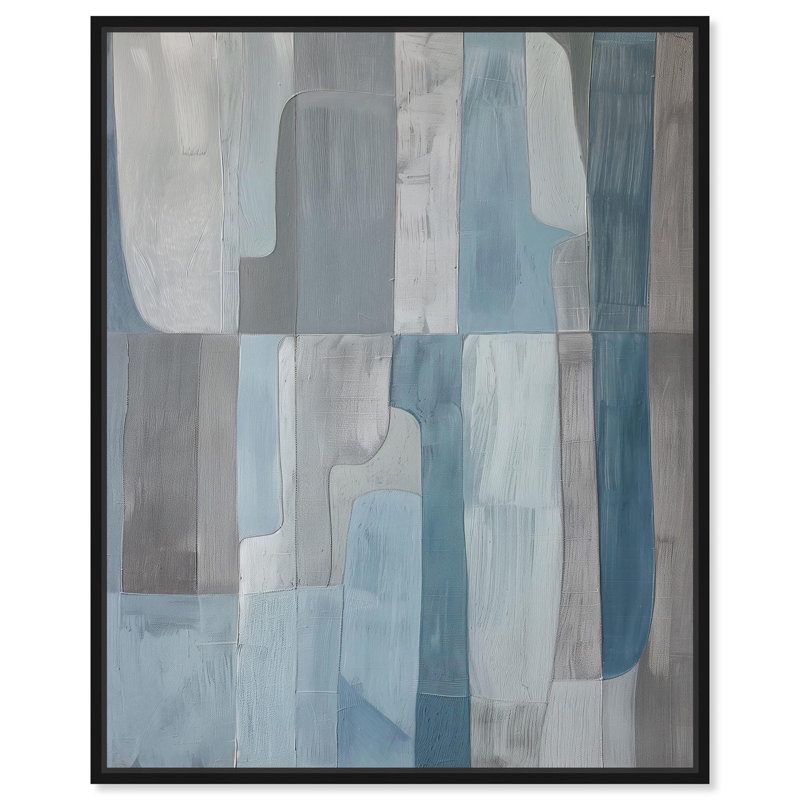 Tessellated Tones II, toile abstraite contemporaine par Art Remedy, H 21 po x l 17 po, Structure noire