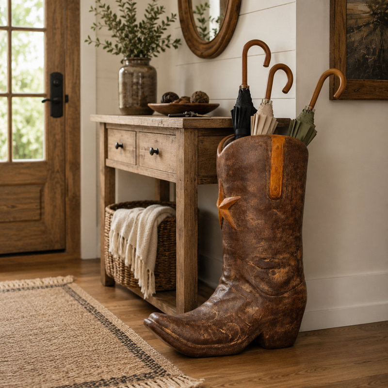 Cowboy décoratif en argile brun avec étoile, taille XL, Brun