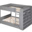 Lit superposé double pleine grandeur en gris - 2 tiroirs et armoire à plusieurs couches pour un espace de rangement supplémentaire qui rehausse l'apparence de votre chambre à coucher, structure en bois massif et sommeil confortable-1643537674-1643537676