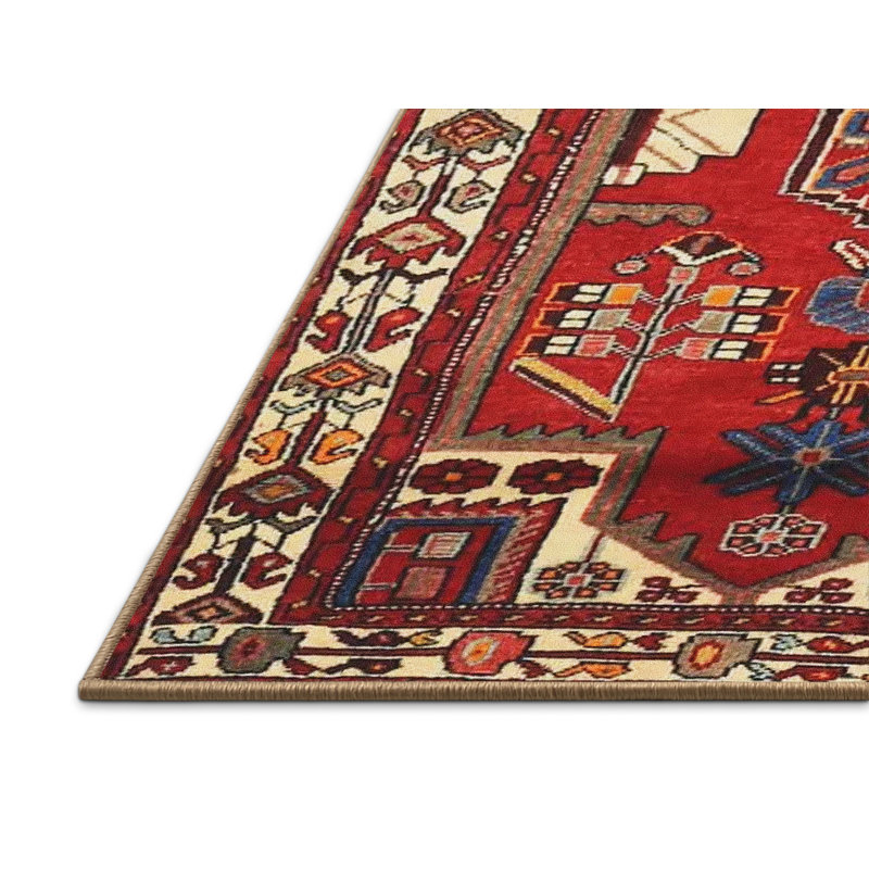 Tapis traditionnel rouge / brun Cerre, Rectangle 4 pi x 6 pi