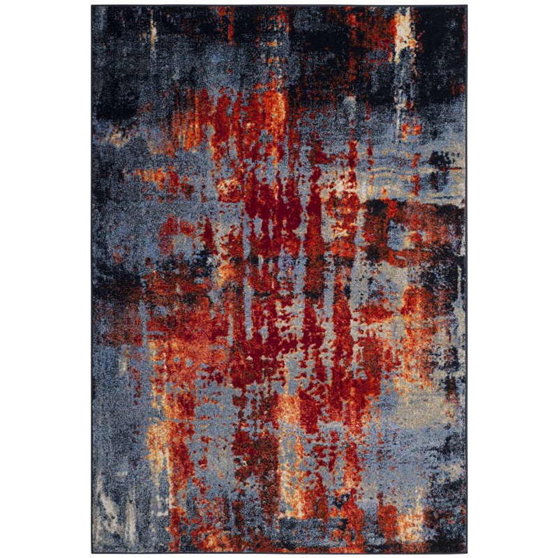 Amol Performance Abstract Rug, Rectangle 6' x 9'