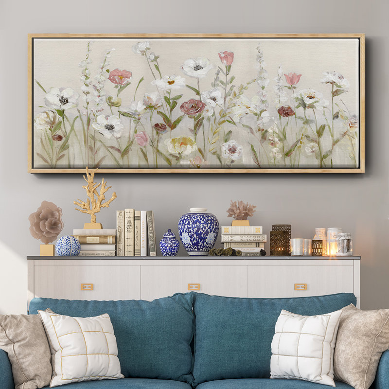 Bloomin Around- Framed Canvas, 12" H x 30" W