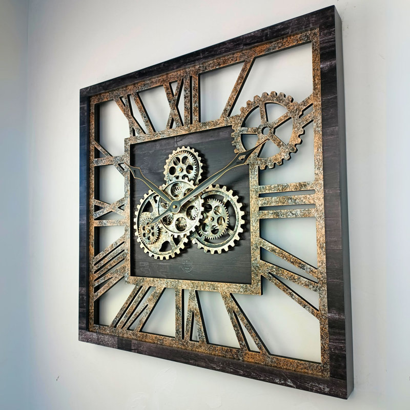 Solid Wood Wall Clock, Black