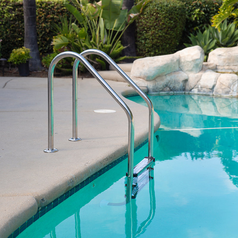 Échelle de piscine à 3 marches avec marches en acier inoxydable pour marches de piscine creusée