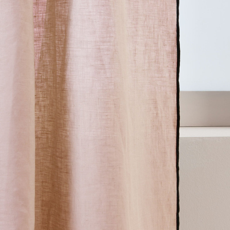 Carlina Linen Curtain Single Panel, Width 350 x Drop 280cm, Pink
