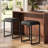 Bar Stools Set of 2, Counter Height Bar Stools, Synthetic Leather with Stitching-100855883