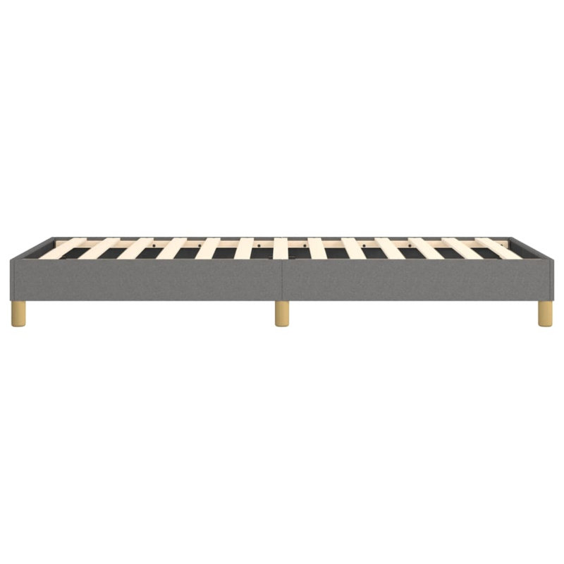 Box Spring Bed Frame Dark Grey Twin Fabric , Twin, Dark Gray