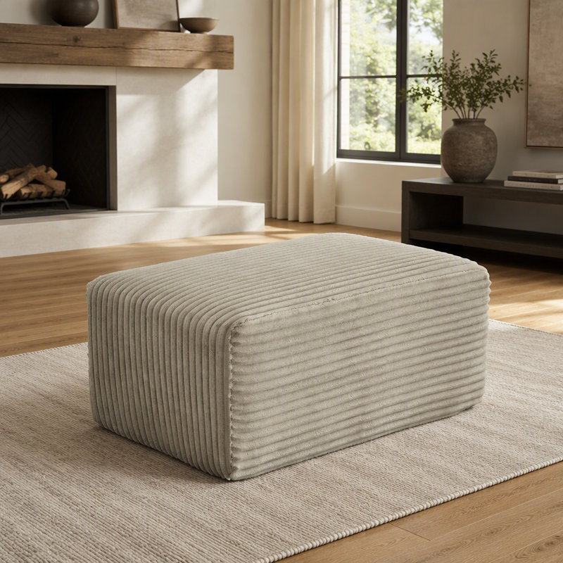 Canapé modulaire en L avec repose-pieds, Chameau