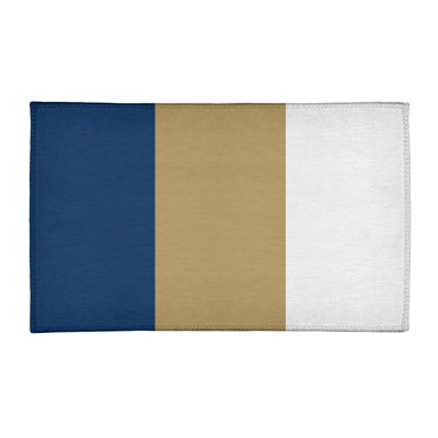 Tapis à rayures bleu marine/doré