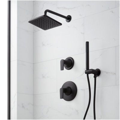 Berwyn Pressure Balance Shower System with Hand Shower - Matte Black