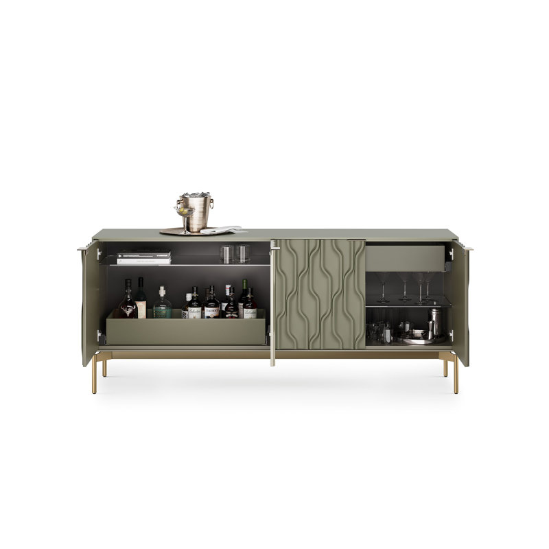 Mesa 79.5'' W Sideboard, Moss/Brushed Brass