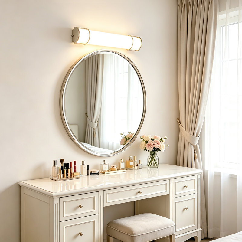 Barre lumineuse linéaire à DEL intégrée pour meuble-lavabo, température de couleur réglable 3CCT (3 000 K/4 000 K/5 000 K), intensité variable, résistante à l’humidité, 24 po/30 po et 3 finitions au choix