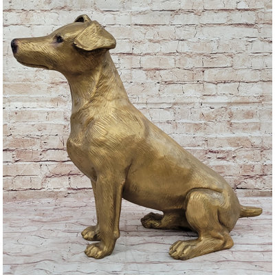 Life Size Jack Russell Terrier Dog Bronze Sculpture Statue Figure 19 Inches X 25 Inches