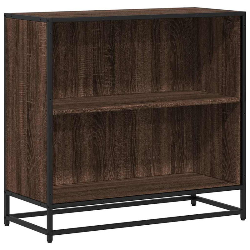 Borough Wharf Bookcase Engineered Wood, Smoked Oak, 76cm H x 60cm W x 35cm D