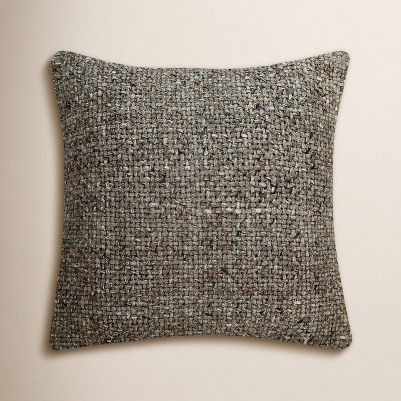 Coussin décoratif en laine, Laine anthracite, 18 po x 18 po