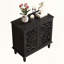 Armoire d'appoint vintage avec portes sculptées creuses florales et tablette réglable-491555446