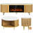 70" Fireplace Tv Stand And Coffee Table Set With Hidden Storage: Flip-top Lid & Sliding Doors-662976349