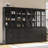 71" H X 71" W Bookcase Cabinet With Glass Doors And Large Storage Drawers(C+2D)-1342105458