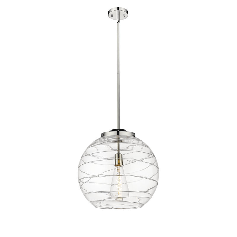 Polished Nickel Clear Glass LED Indoor/Outdoor Pendant Light