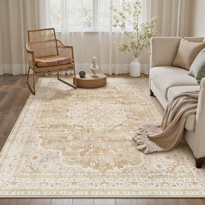 Tapis brun clair de style persan Haven