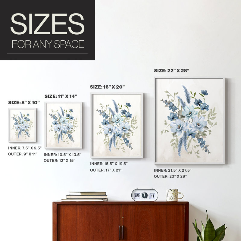 Sweet Blues II, reproduction encadrée - bois massif, H 30 po x l 24 po, Blanc