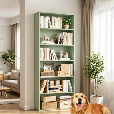Bibliothèque autoportante à 6 niveaux, grande bibliothèque ouverte en bois pour la chambre à coucher, le salon et le bureau