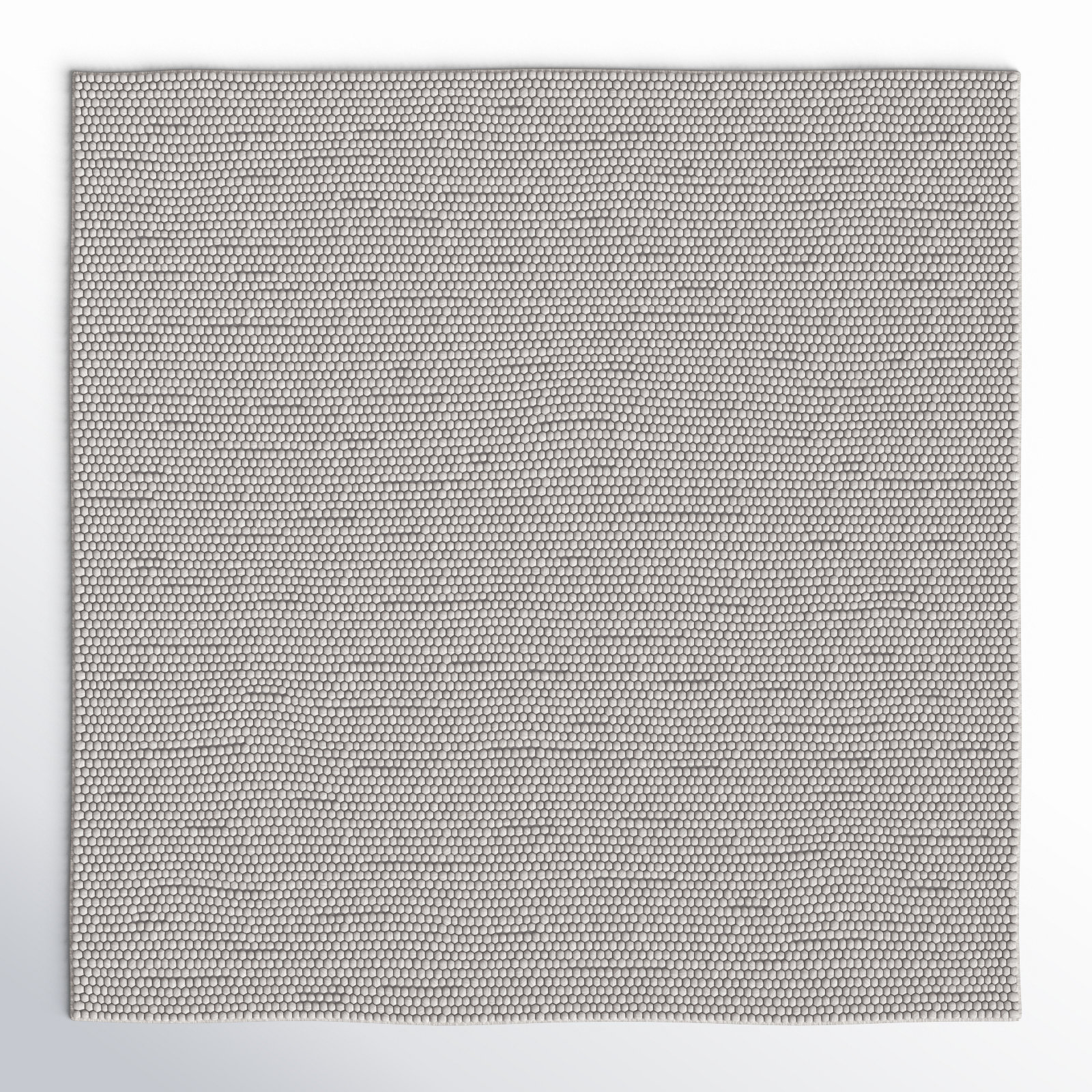 Elle Silver Hand-Woven Wool Rug, Square 6'