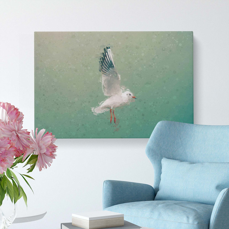 Seagull In Abstract - Wrapped Canvas, 60cm H x 91cm W x 3cm D