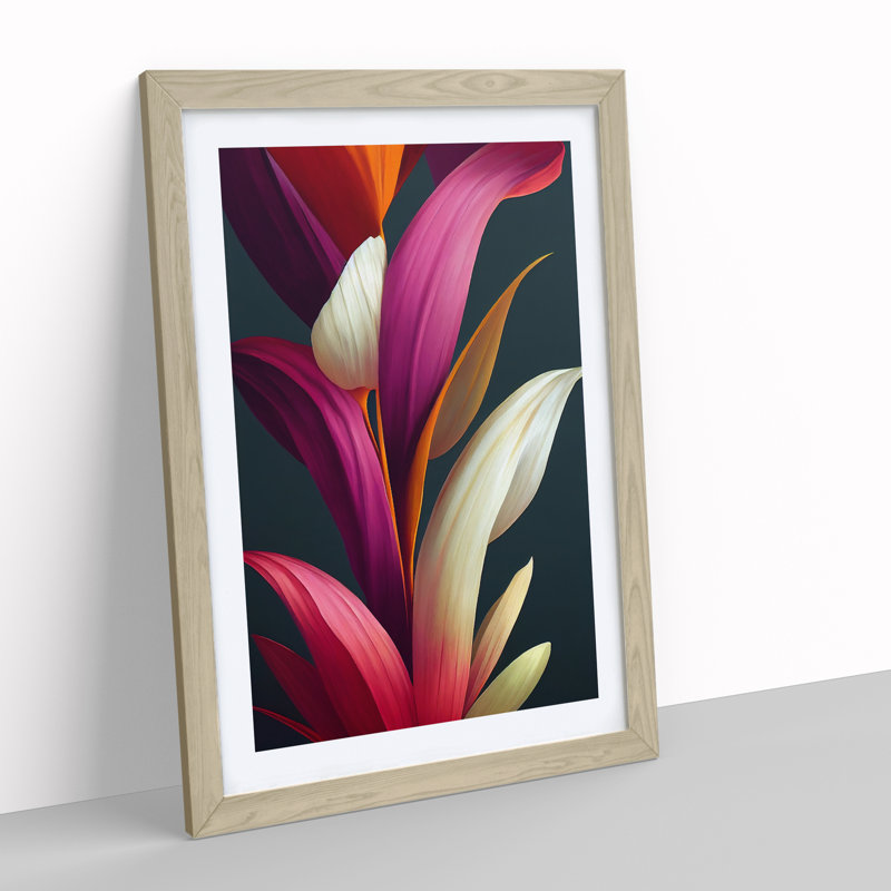 The Unreal Flower - Framed Print, 46cm H x 34cm W x 2cm D, Oak