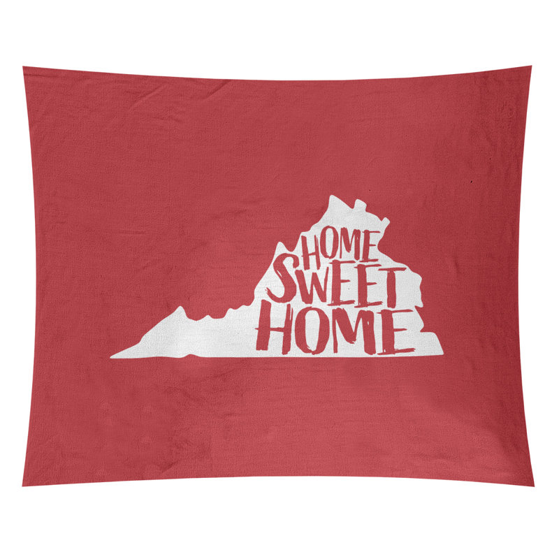 Tapisserie «Home Sweet Virginia», H 27,5 po x l 37,5 po, Rouge