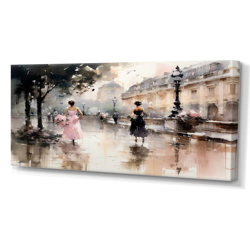 Impression sur toile Fashion Impressionist Elegance I, Toile tendue, H 28 po x l 60 po, Sans cadre