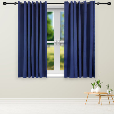 Kayenta Solid Blackout Indoor or Outdoor Curtains with Grommets - Blue - 101" x 83"