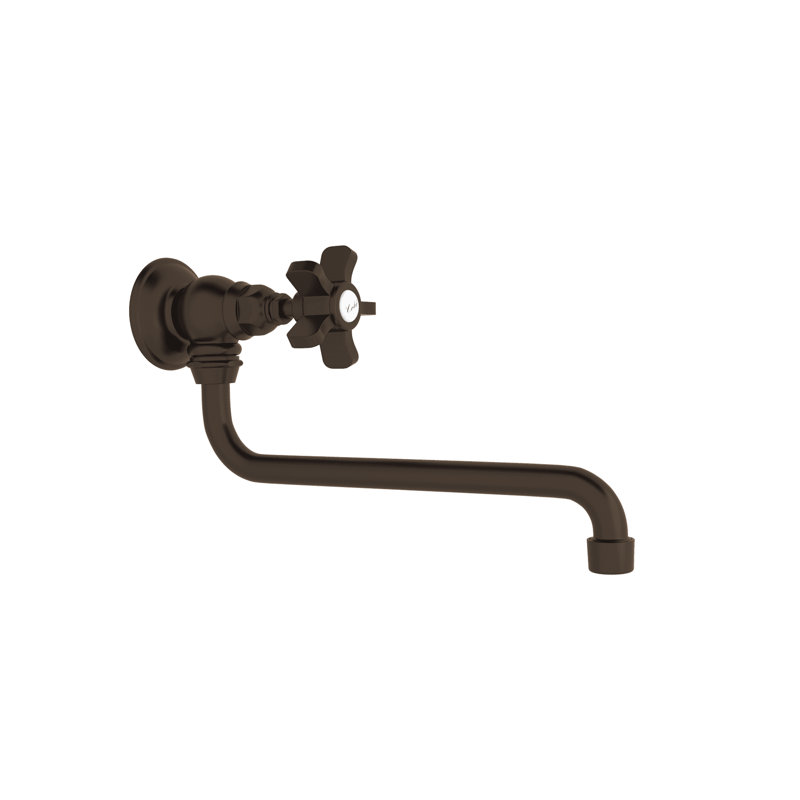 Country Kitchen Pot Filler, Tuscan Brass, Five Spoke Handle