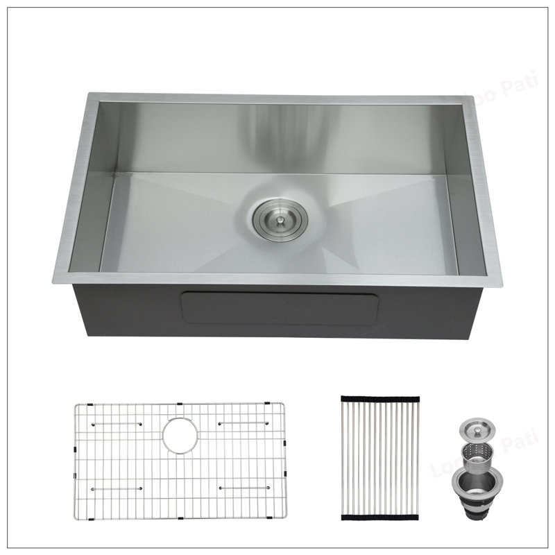 30 Inch Undermount Stainless Steel Kitchen Sink with 9 Inch Deep Single Bowl, 16 Gauge, Durable and Space-Saving Design