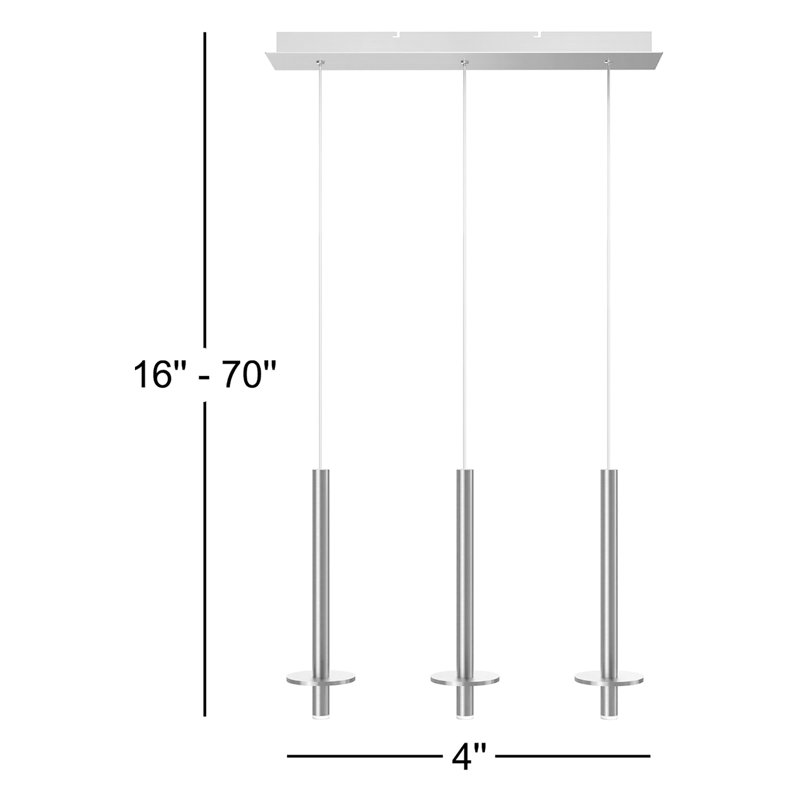 Zakaryan 3 - Light Kitchen Island Pendant, White