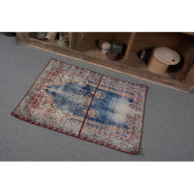 Tapis Boho, tapis rétro, tapis bleu froid, petits tapis de 2,4 x 3,2 pieds, tapis turc, tapis de décoration intérieure