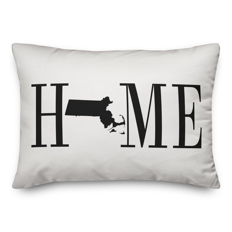 Alabama Home State Indoor/Outdoor Lumbar Pillow, Massachusetts