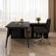 Bureau en pierre frittée noire / bureau avec armoires de rangement-544313684
