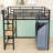 Metal Loft Bed With Built-In-Desk And LED Light And Shelves-2006434165-2006434166