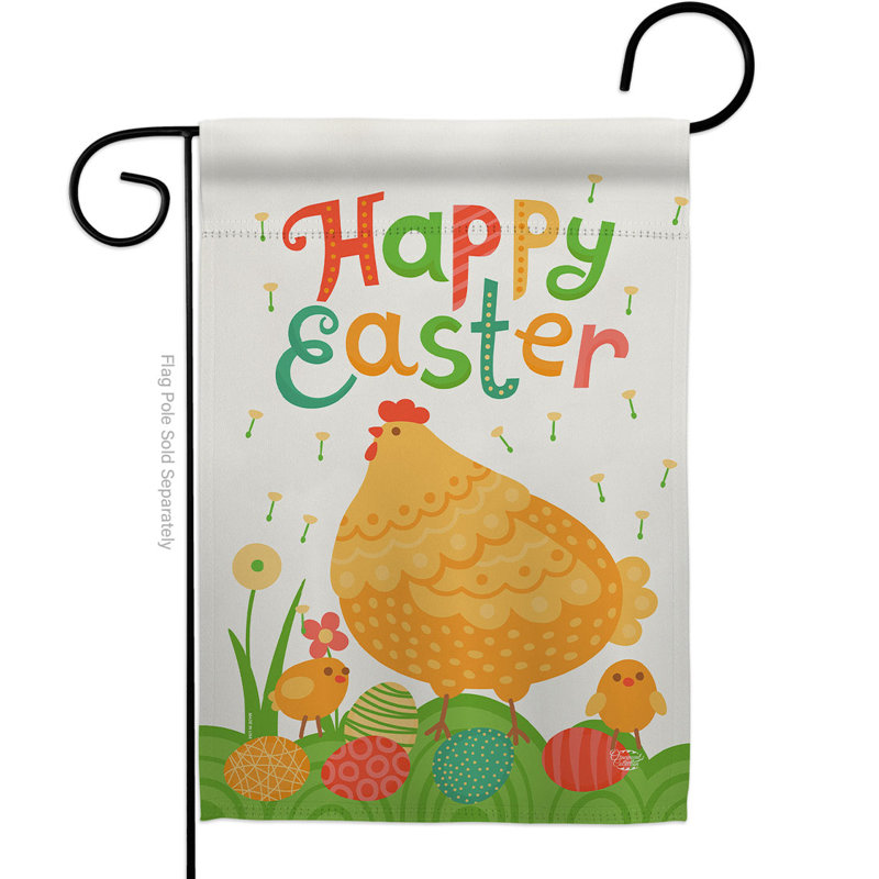 Double Sided Polyester Easter, 18.5" H x 13" W