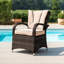 Coshocton 6 Seat Round Rattan Dining Set - with Ice Bucket & Lazy Susan - Brown-36528088